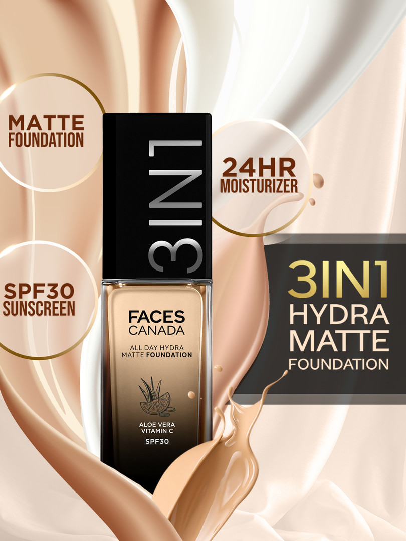 FACES CANADA 3-in-1 All Day Hydra Matte SPF30 Foundation 25ml - Honey Beige 031